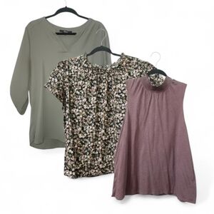 Women’s XL Blouse Bundle Business Casual Floral Smocked Capsule Boho Tops